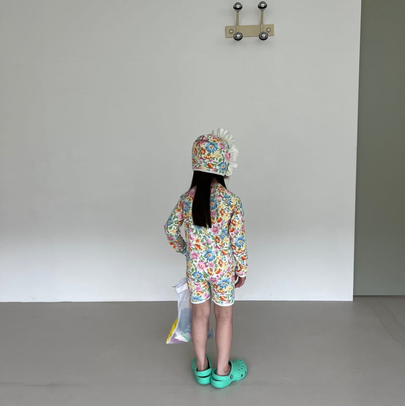 O Wa - Korean Children Fashion - #childrensboutique - Flower Frill Swim Hat - 4