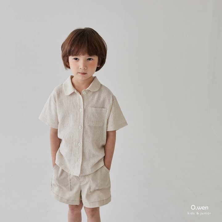 O Wen - Korean Children Fashion - #Kfashion4kids - Stitch Linen Shorts - 2