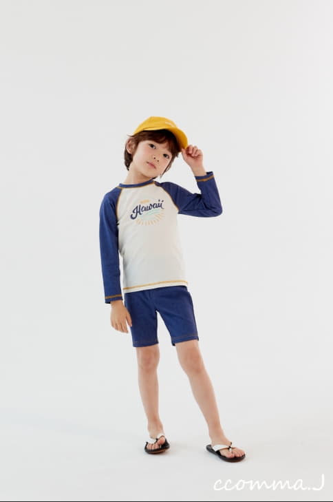 Oda - Korean Children Fashion - #stylishchildhood - Denim Rashguard Set - 4