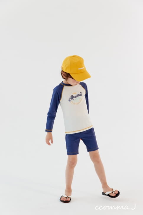 Oda - Korean Children Fashion - #childrensboutique - Denim Rashguard Set - 5
