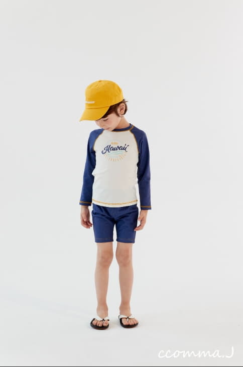 Oda - Korean Children Fashion - #toddlerclothing - Denim Rashguard Set - 2