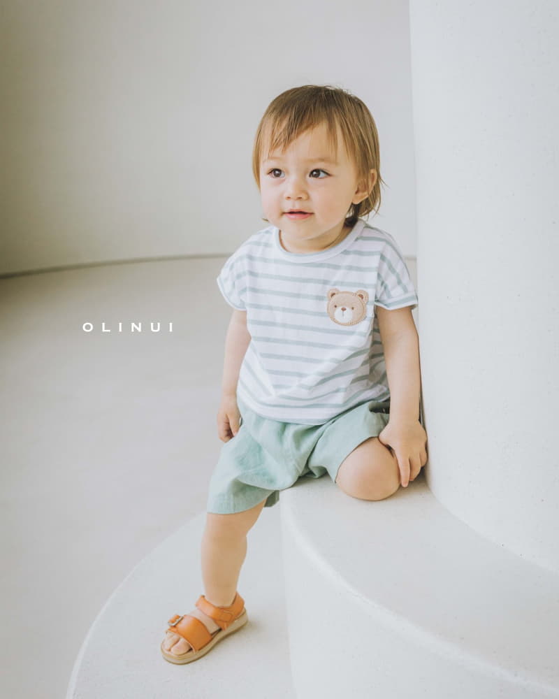 Olinui - Korean Baby Fashion - #babyboutique - Magic Bear Button Tee - 3