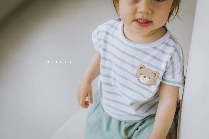 Olinui - Korean Baby Fashion - #onlinebabyshop - Magic Bear Button Tee