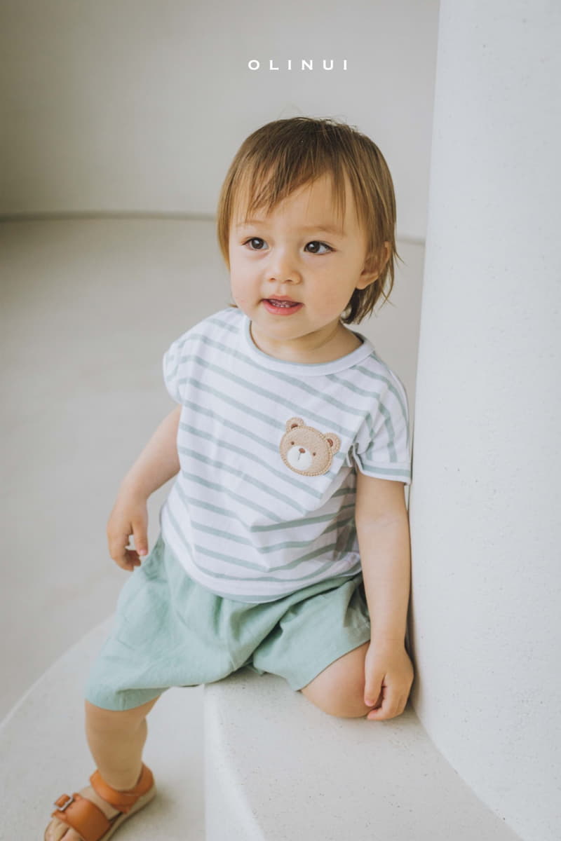Olinui - Korean Baby Fashion - #smilingbaby - Magic Bear Button Tee - 2