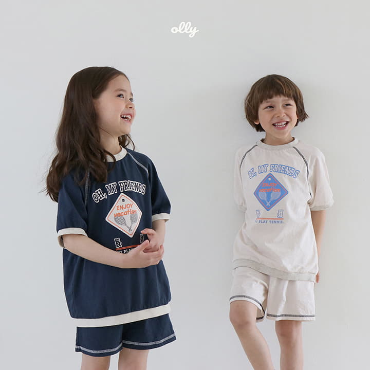 Ollymarket - Korean Children Fashion - #kidsshorts - Friends Top Bottom Set - 5
