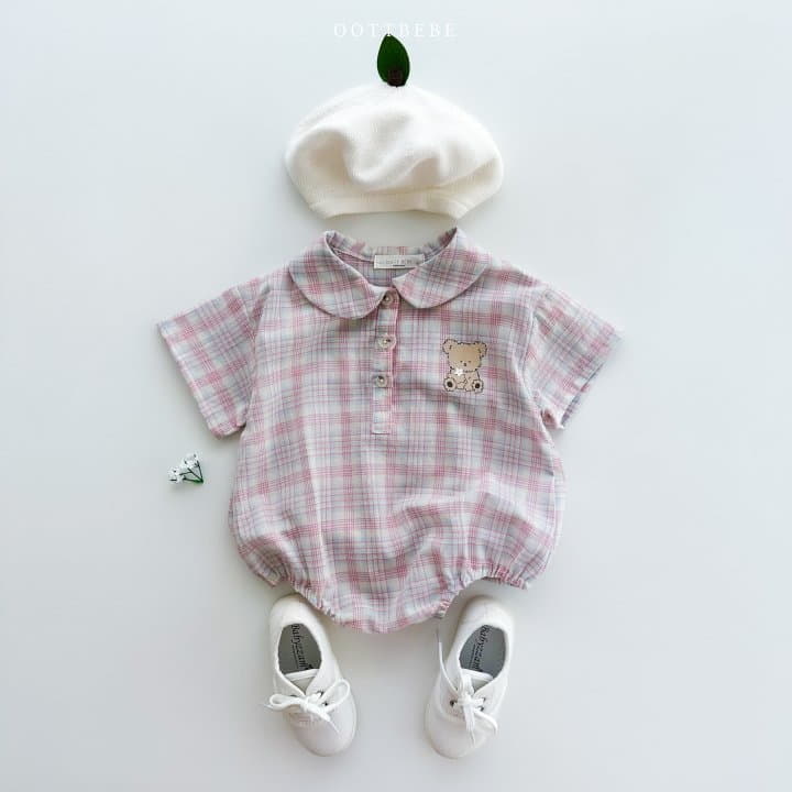 Oott Bebe - Korean Baby Fashion - #babyboutique - Coou Check Bodysuit - 5