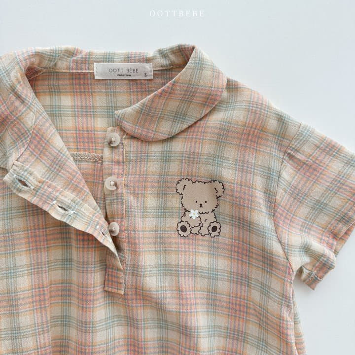 Oott Bebe - Korean Baby Fashion - #babyfever - Coou Check Bodysuit - 9