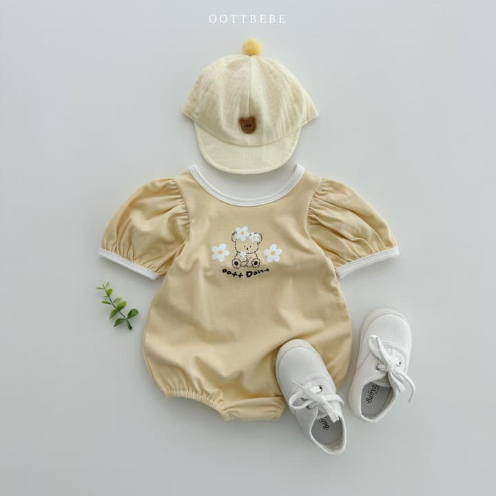 Oott Bebe - Korean Baby Fashion - #babygirlfashion - Daisy Puff Bodysuit - 2