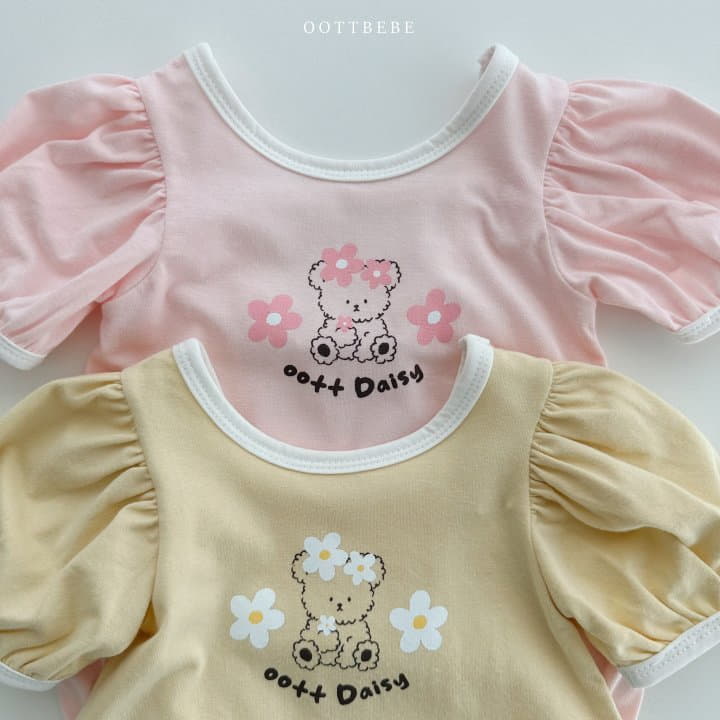 Oott Bebe - Korean Baby Fashion - #babyootd - Daisy Puff Bodysuit - 5