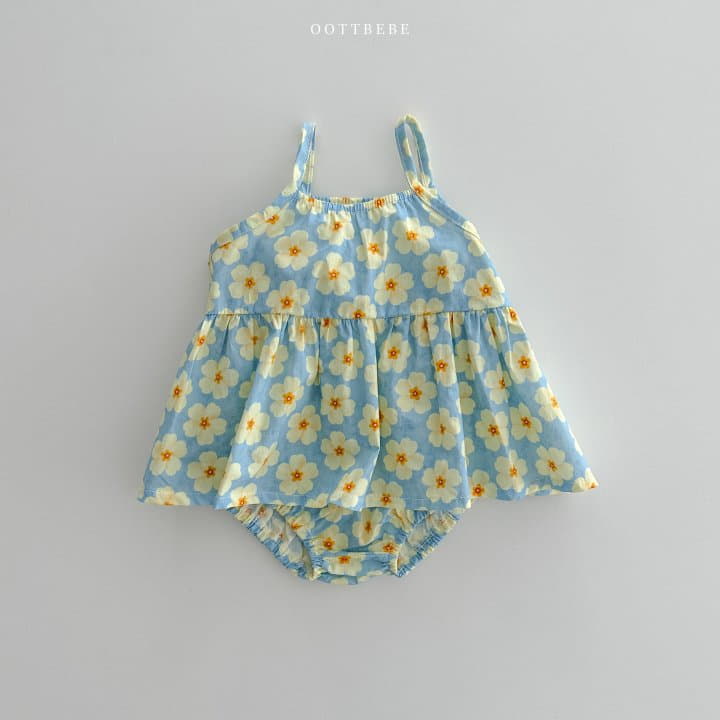 Oott Bebe - Korean Baby Fashion - #babyootd - Garden Sleeveless Bodysuit Bloomer Set