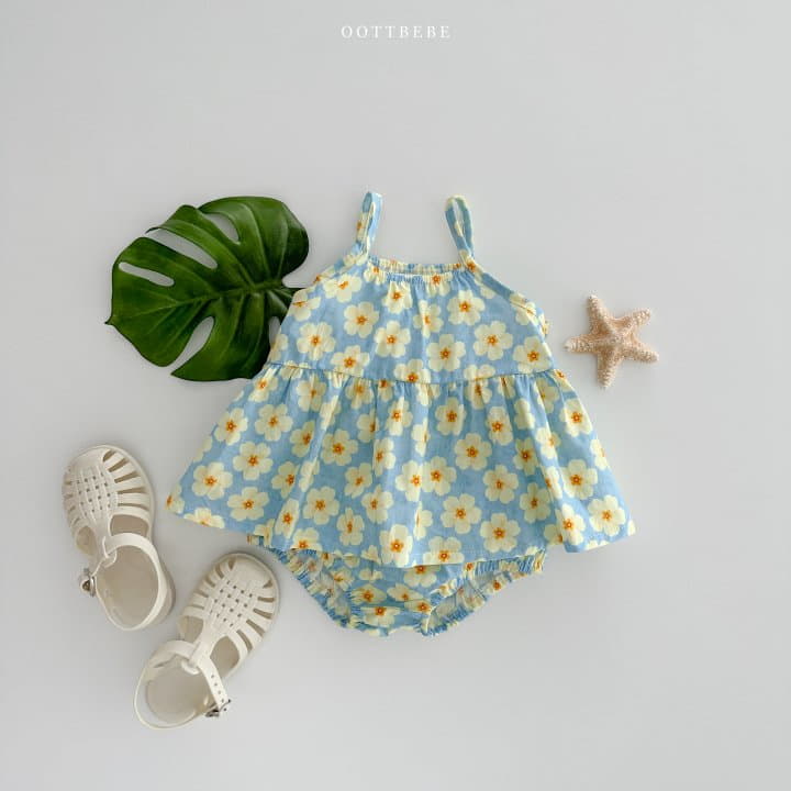 Oott Bebe - Korean Baby Fashion - #babyoutfit - Garden Sleeveless Bodysuit Bloomer Set - 4