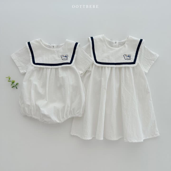 Oott Bebe - Korean Children Fashion - #kidsstore - Marine Bear One-piece - 8