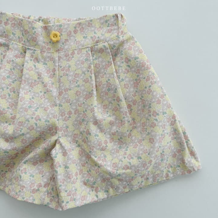 Oott Bebe - Korean Children Fashion - #kidzfashiontrend - Flower Pintuck Shorts - 7