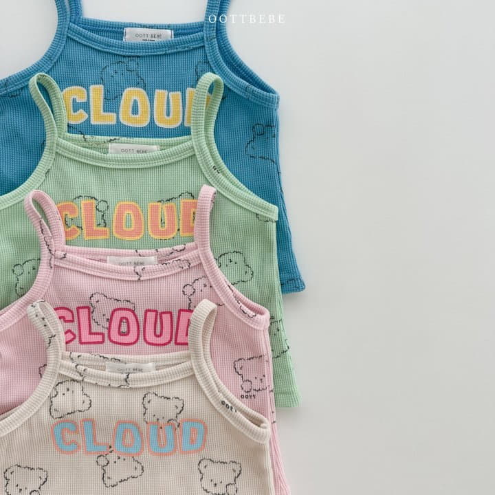 Oott Bebe - Korean Children Fashion - #todddlerfashion - Cloud Waffle String Sleeveless - 5