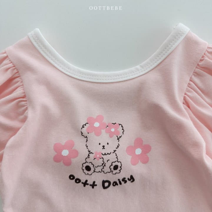 Oott Bebe - Korean Children Fashion - #toddlerclothing - Daisy Puff Tee - 10