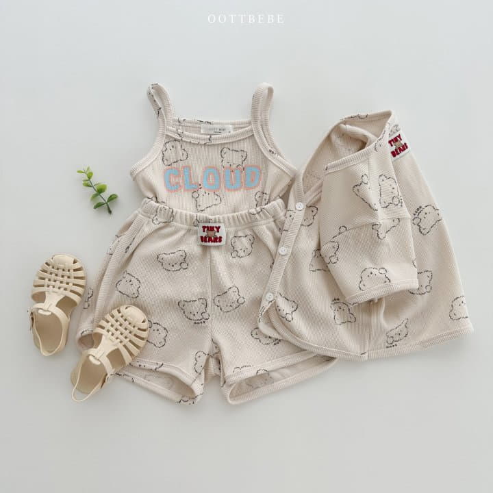 Oott Bebe - Korean Children Fashion - #toddlerclothing - Cloud Waffle String Sleeveless - 6
