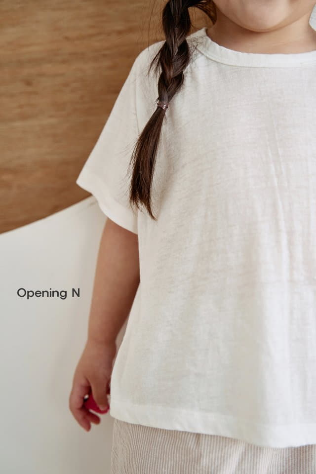 Opening & - Korean Children Fashion - #littlefashionista - Linen Tee - 2