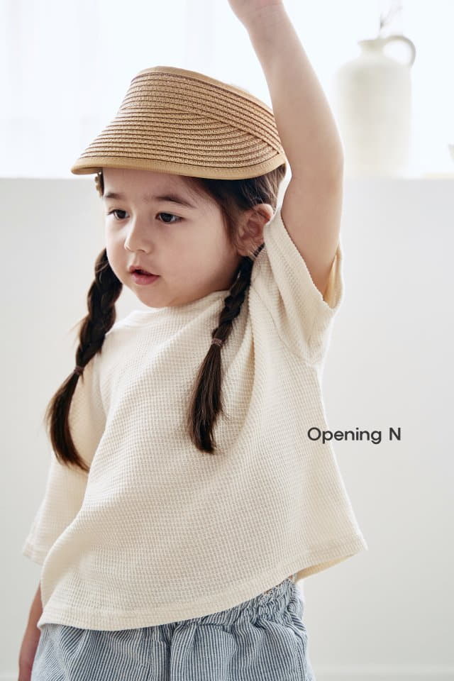 Opening & - Korean Children Fashion - #minifashionista - Snad Waffle Tee - 7