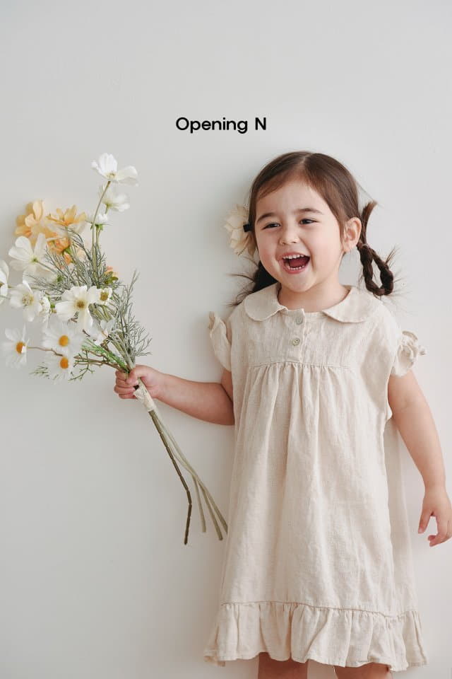 Opening & - Korean Children Fashion - #prettylittlegirls - Linen Classic One-piece - 2