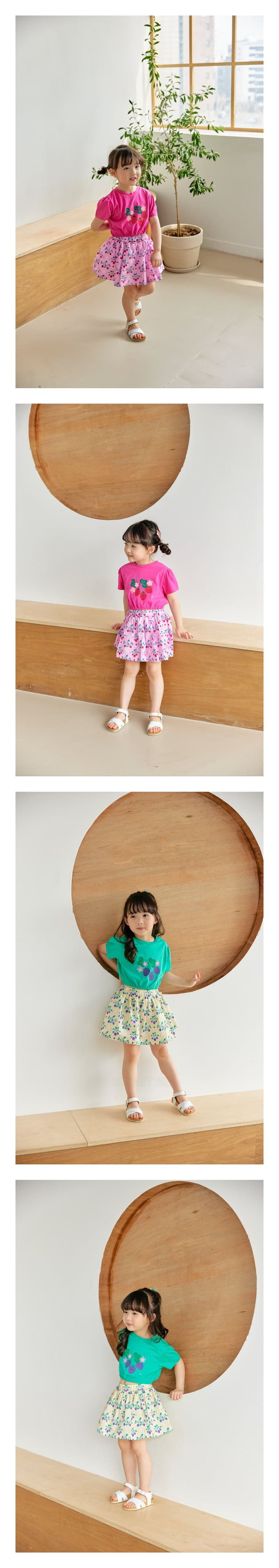 Orange Mom - Korean Children Fashion - #kidsshorts - Strawberry Tee