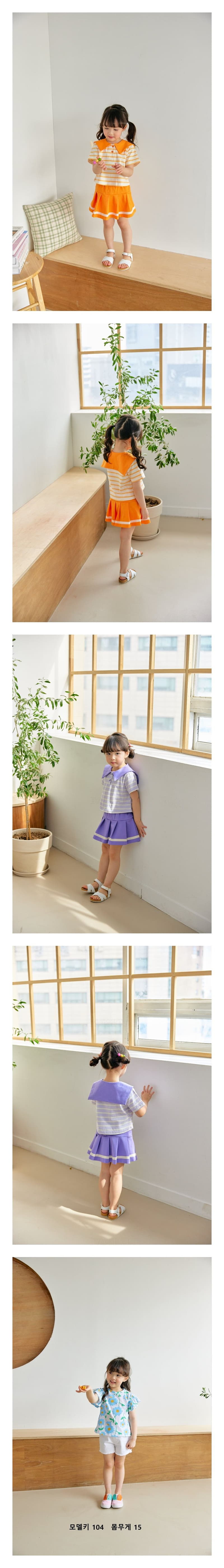 Orange Mom - Korean Children Fashion - #todddlerfashion - Stripes Sailor Tee