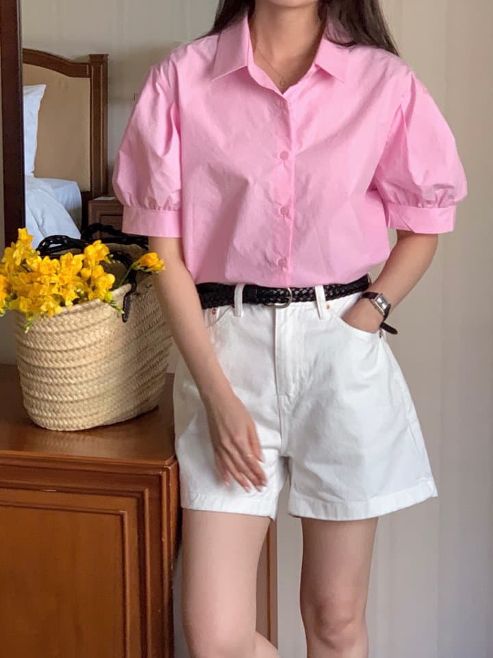 Osense - Korean Women Fashion - #momslook - Jenny Puff Short Sleeves Blouse - 3