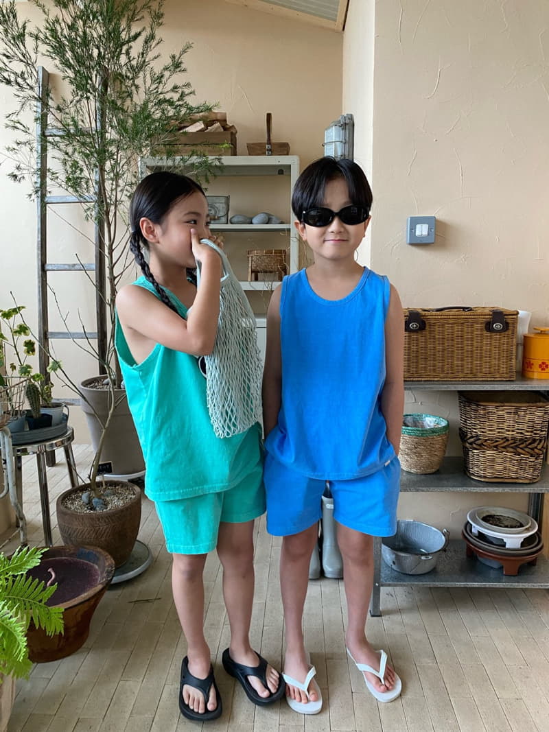 Our - Korean Children Fashion - #kidzfashiontrend - Pigment Sleeveless Top Bottom Set - 5