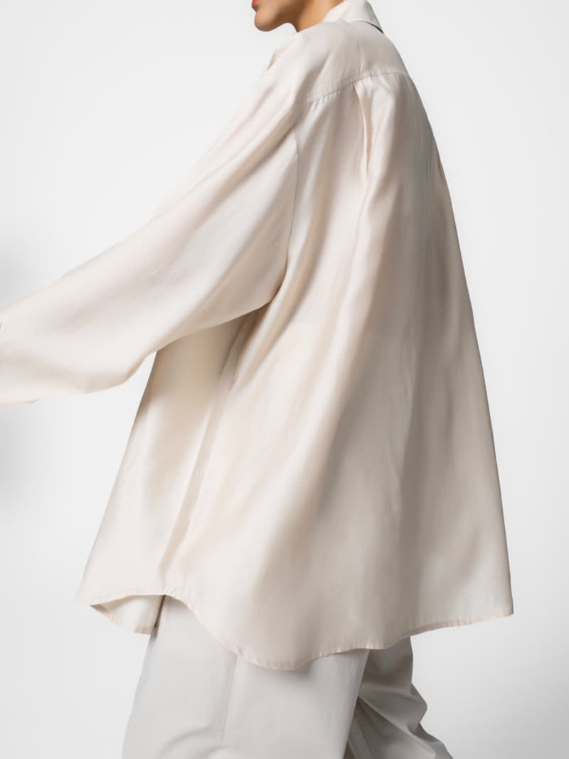 Paper Moon - Korean Women Fashion - #momslook - Sheer Silky Shirt - 11