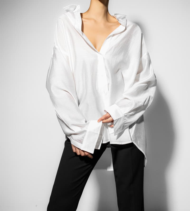 Paper Moon - Korean Women Fashion - #momslook - Sheer Silky Shirt - 3