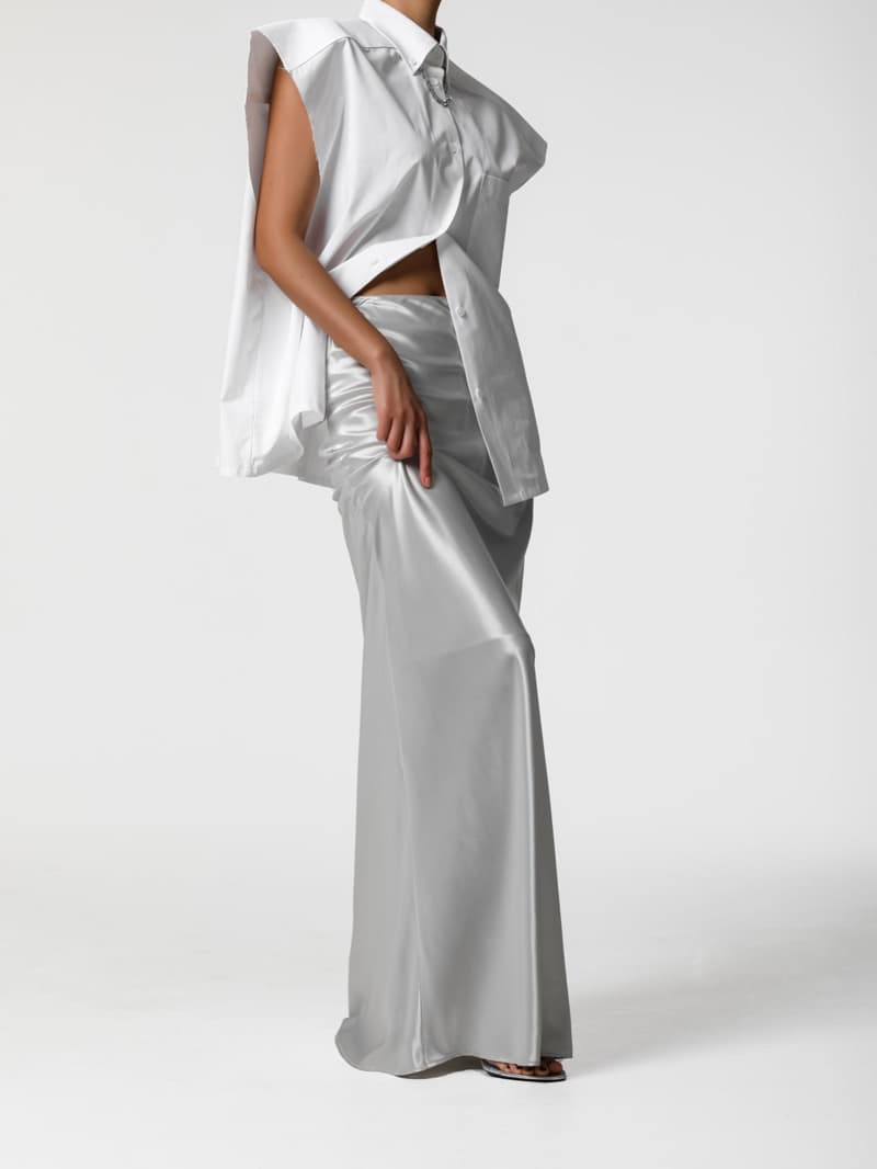 Paper Moon - Korean Women Fashion - #momslook - Silky Satin High Waisted Maxi Flared Skirt - 7