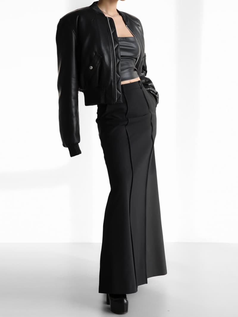 Paper Moon - Korean Women Fashion - #momslook - Pin Tuck Detail Maxi Flared Skirt - 11