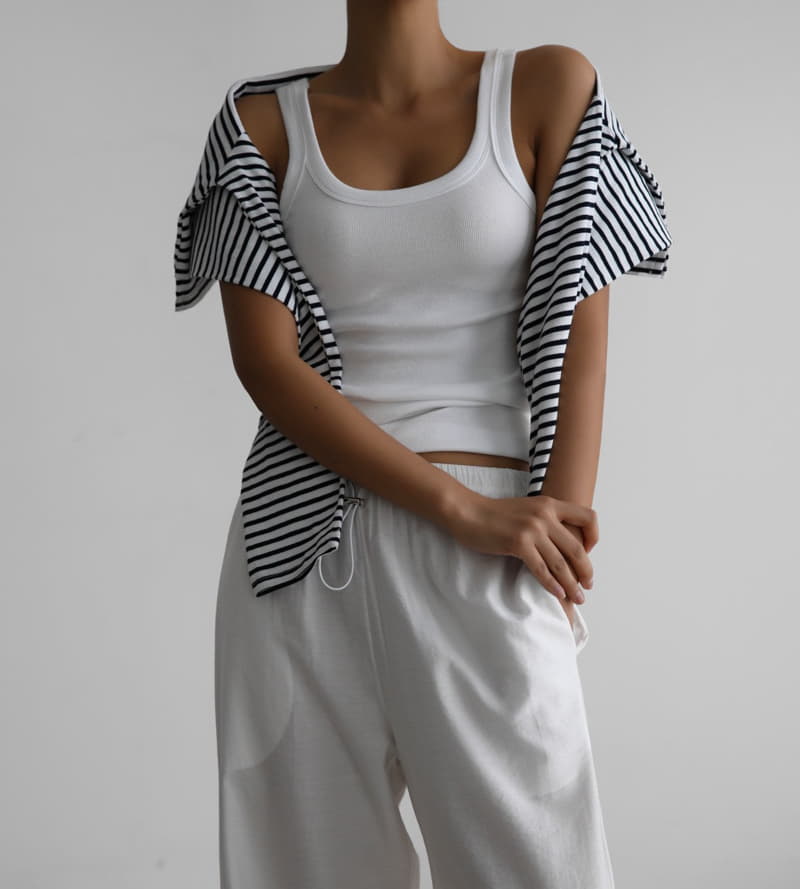 Paper Moon - Korean Women Fashion - #momslook - Crop Stripes Tee - 5