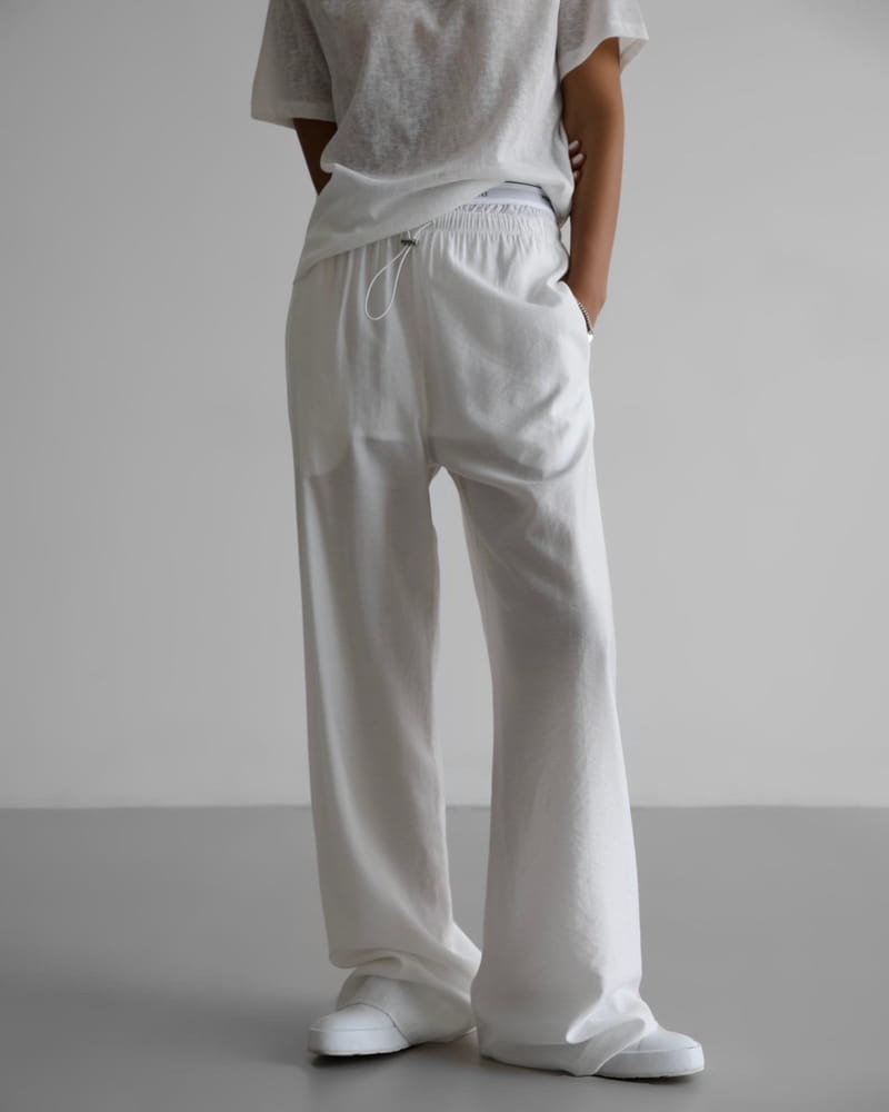 Paper Moon - Korean Women Fashion - #momslook - Banded Cozy Wide Trousers - 6