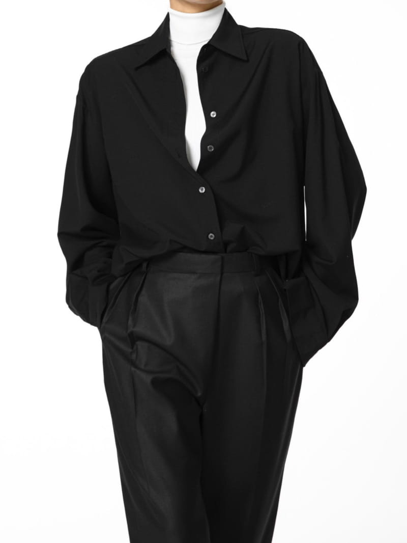 Paper Moon - Korean Women Fashion - #momslook - Oversized Wool Blend Button Down Shirt - 11