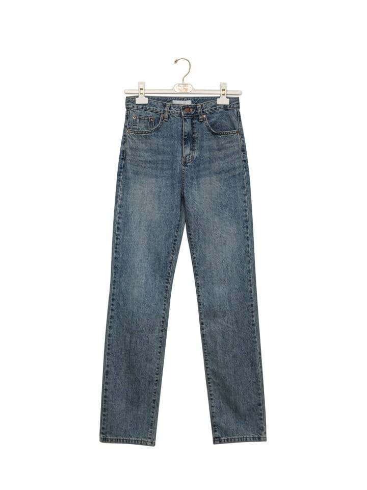 Paper Moon - Korean Women Fashion - #momslook - Cone Straight Slim Fit Blue Jeans​ - 6