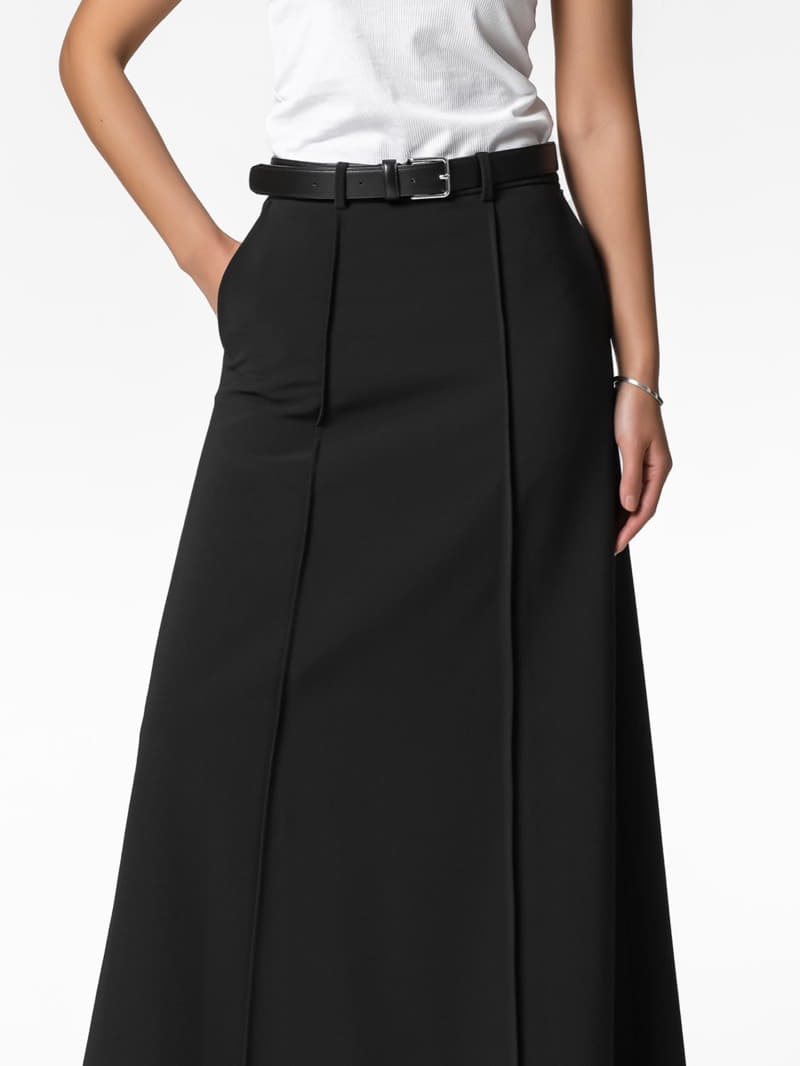 Paper Moon - Korean Women Fashion - #romanticstyle - Pin Tuck Detail Maxi Flared Skirt