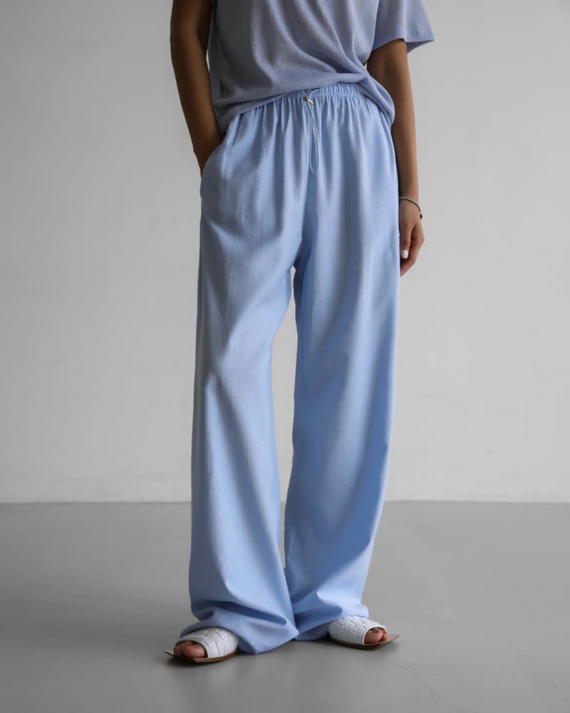 Paper Moon - Korean Women Fashion - #romanticstyle - Banded Cozy Wide Trousers - 2