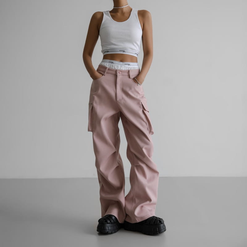 Paper Moon - Korean Women Fashion - #shopsmall - LUX Heavy Texture Wide Cargo Trousers - 5