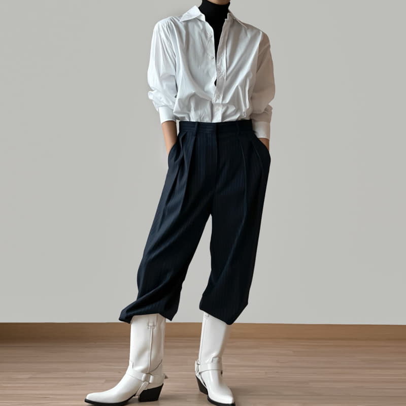 Paper Moon - Korean Women Fashion - #thatsdarling - Pin Stripes Pants - 8