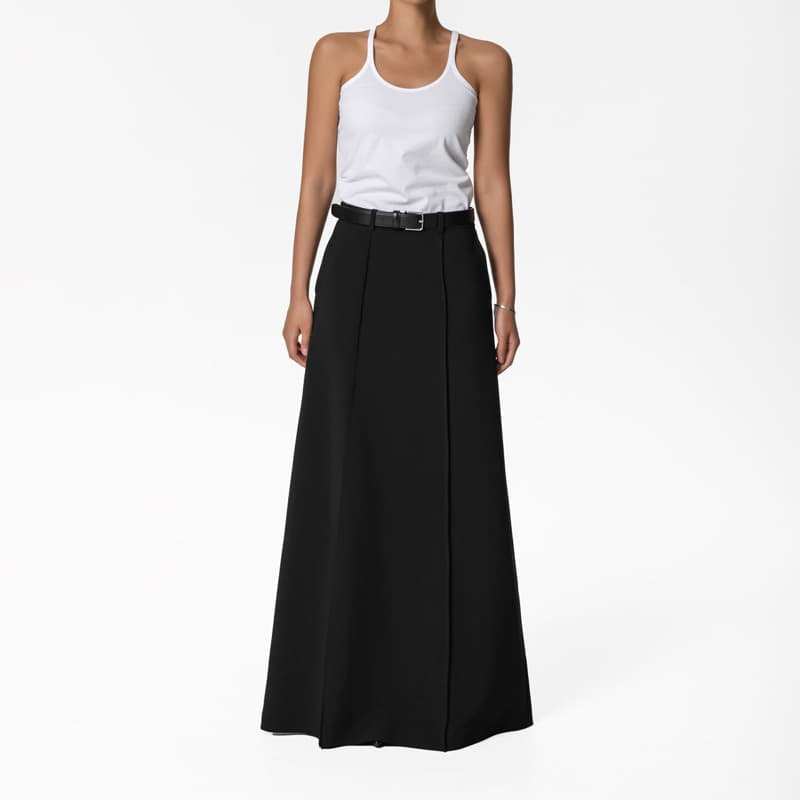Paper Moon - Korean Women Fashion - #thatsdarling - Pin Tuck Detail Maxi Flared Skirt - 3