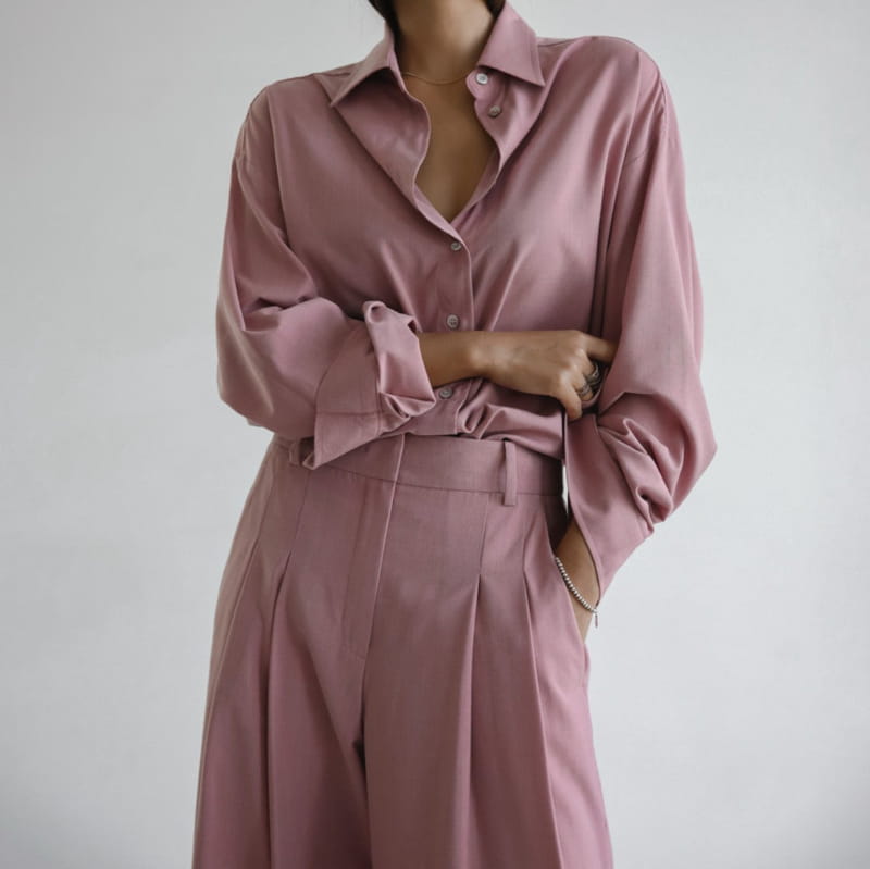 Paper Moon - Korean Women Fashion - #thatsdarling - Oversized Wool Blend Button Down Shirt