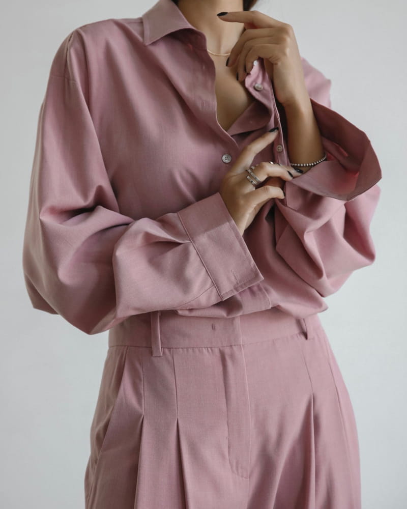 Paper Moon - Korean Women Fashion - #thelittlethings - Oversized Wool Blend Button Down Shirt - 2