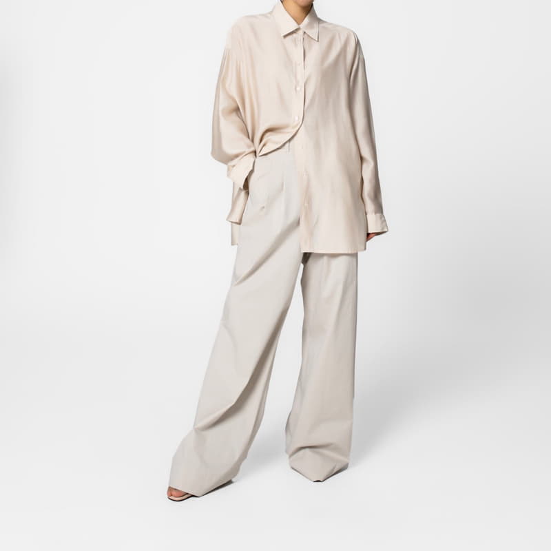 Paper Moon - Korean Women Fashion - #momslook - Sheer Silky Shirt - 4