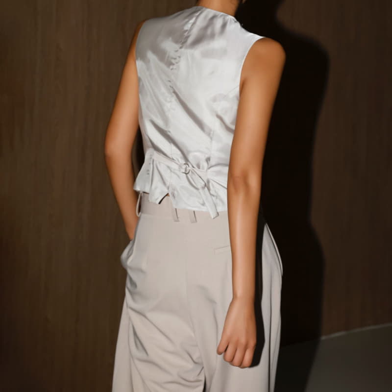 Paper Moon - Korean Women Fashion - #womensfashion - Five Button Down Tailored Suit Vest  - 5