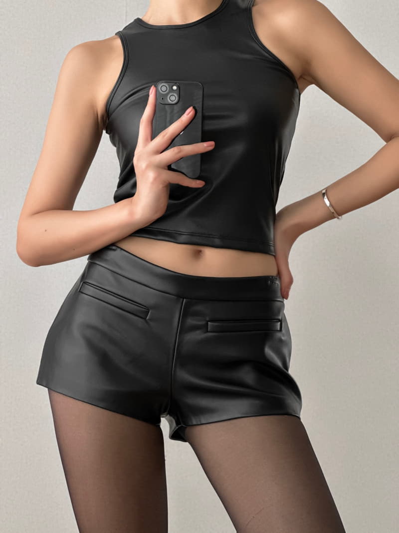 Paper Moon - Korean Women Fashion - #womensfashion - Leather Micro Shorts - 3