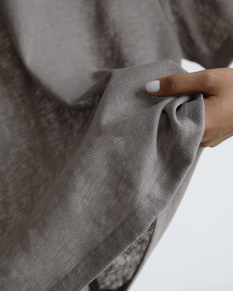 Paper Moon - Korean Women Fashion - #womensfashion - Knit Texture Loose Fit Tee - 10