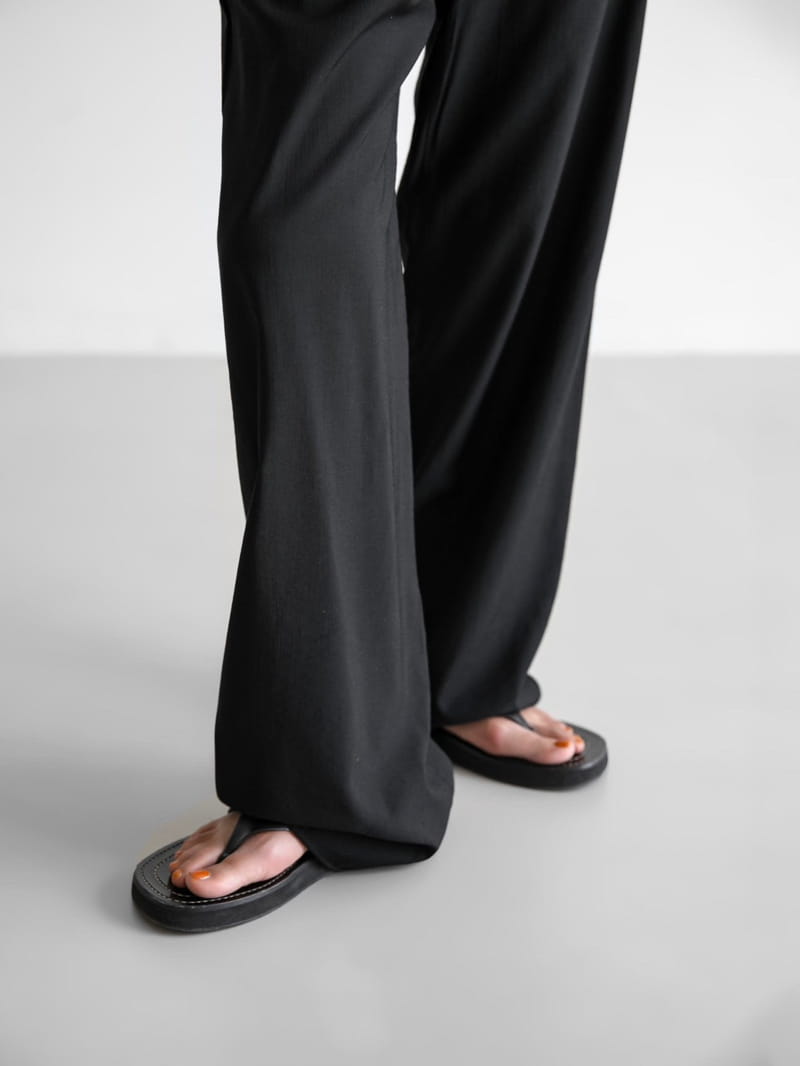 Paper Moon - Korean Women Fashion - #womensfashion - Banded Cozy Wide Trousers - 9