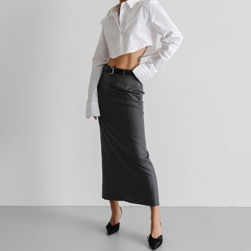 Paper Moon - Korean Women Fashion - #womensfashion - Maxi Length Straight Pencil Line Skirt - 7