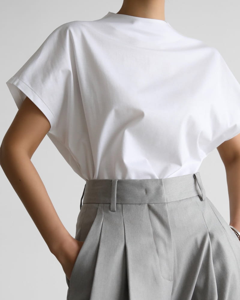 Paper Moon - Korean Women Fashion - #womensfashion - High Neck French Sleeve Top