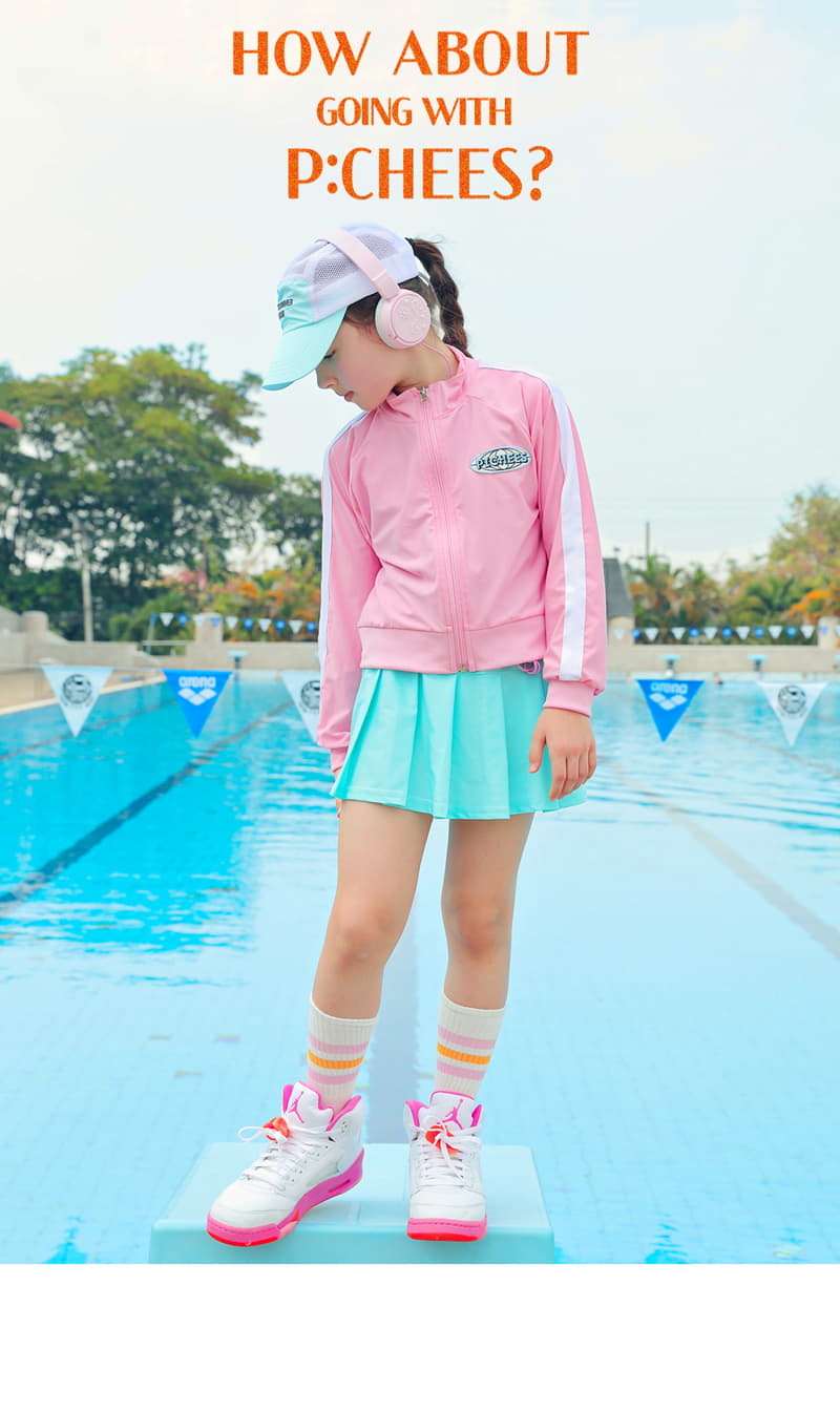 Peach-Cream - Korean Junior Fashion - #childrensboutique - Hype Rashugaurd Zip-up - 2